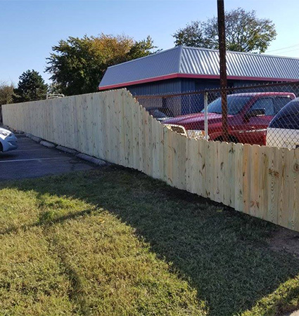 commercial wooden fence