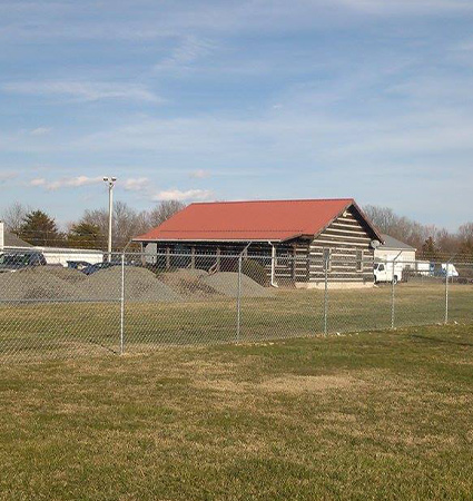 security fencing with barbed wire